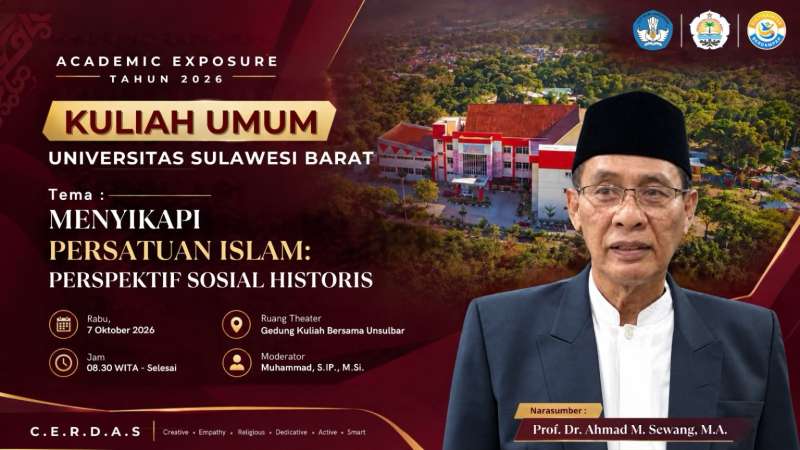 Kuliah Umum Academic Exposure Unsulbar 2026 Bahas Persatuan Islam dalam Perspektif Sosial Historis